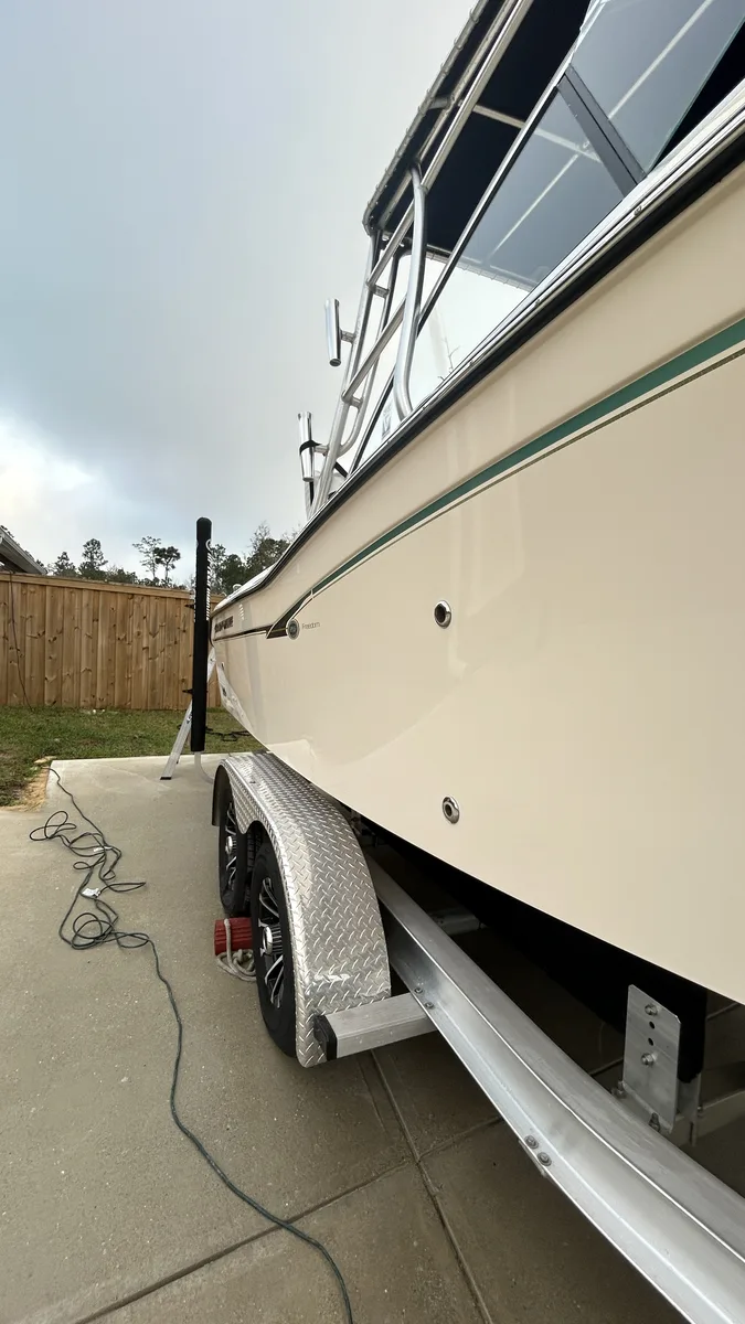 Complete boat detail at private driveway — Mobile Marine Detailing Panama City FL