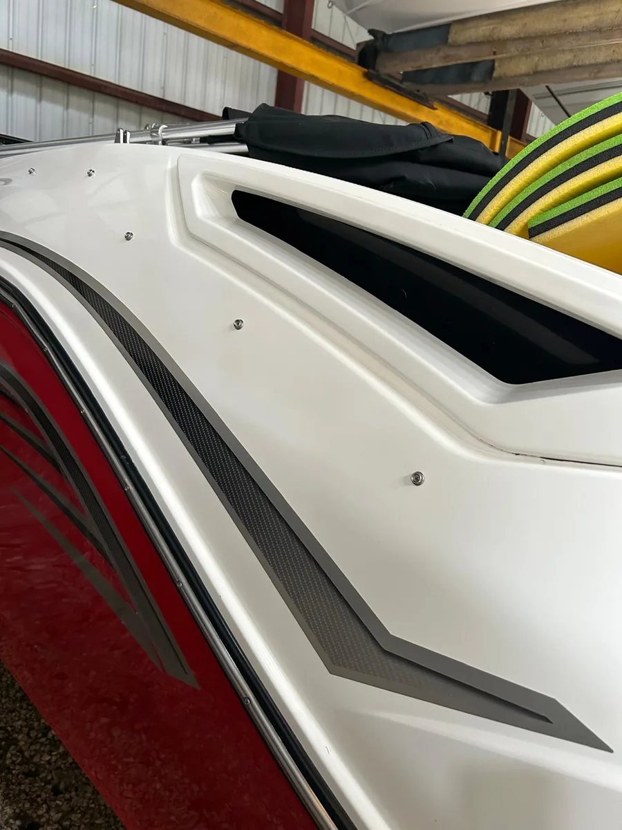Boat detailing before — Bayliner 22ft hull oxidation Panama City FL